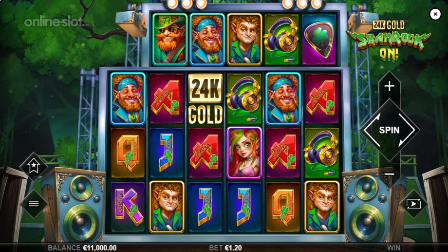 24k gold shamrock on slot base game