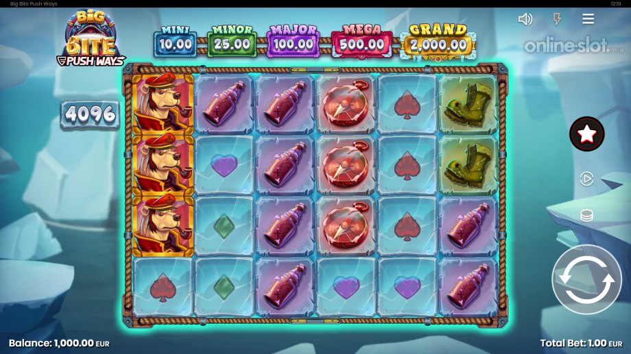 big bite push ways slot base game