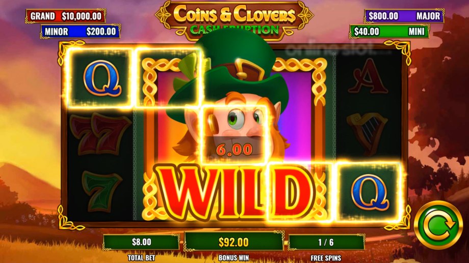 coins and clover cash eruption slot free spins