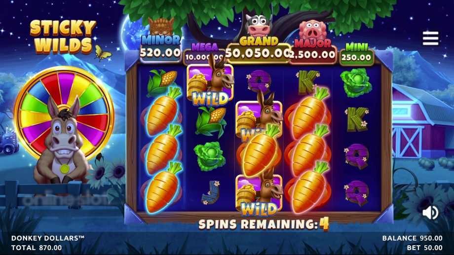 donkey dollars slot free spins
