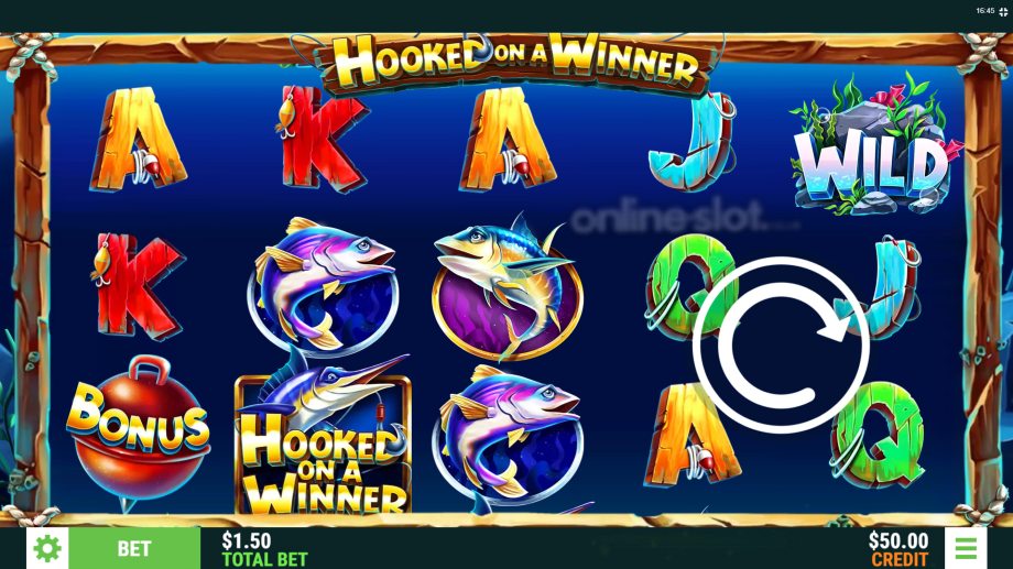 hooked on a winner slot base game