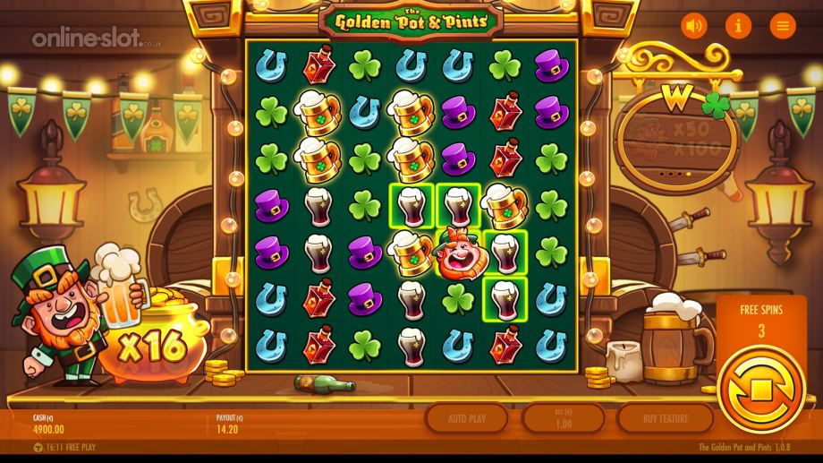 the golden pot & pints slot free spins