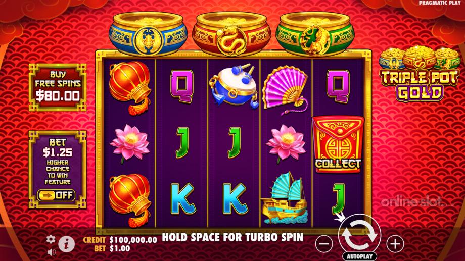 triple pot gold slot base game