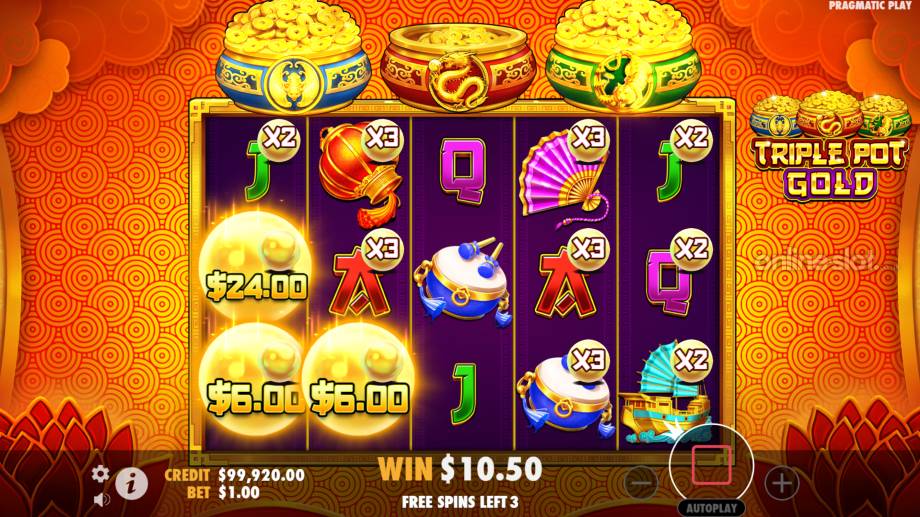 triple pot gold slot free spins