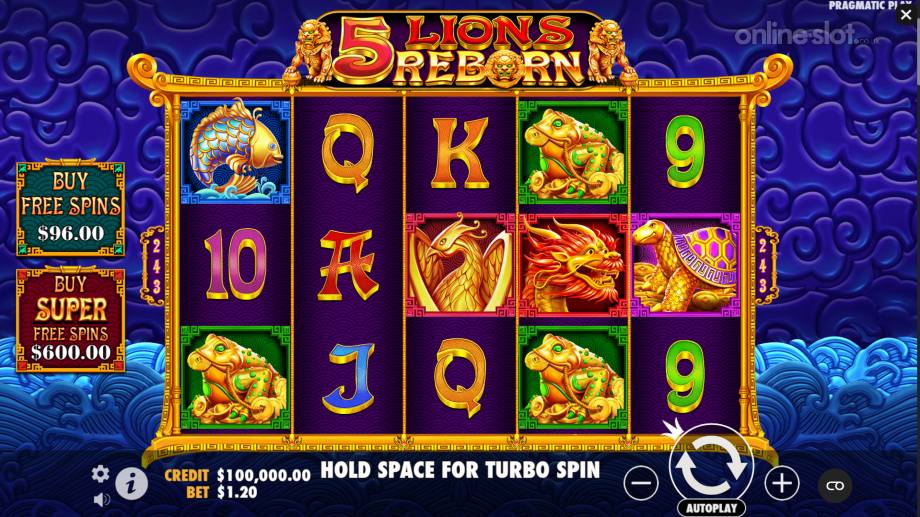 5 lions reborn slot base game