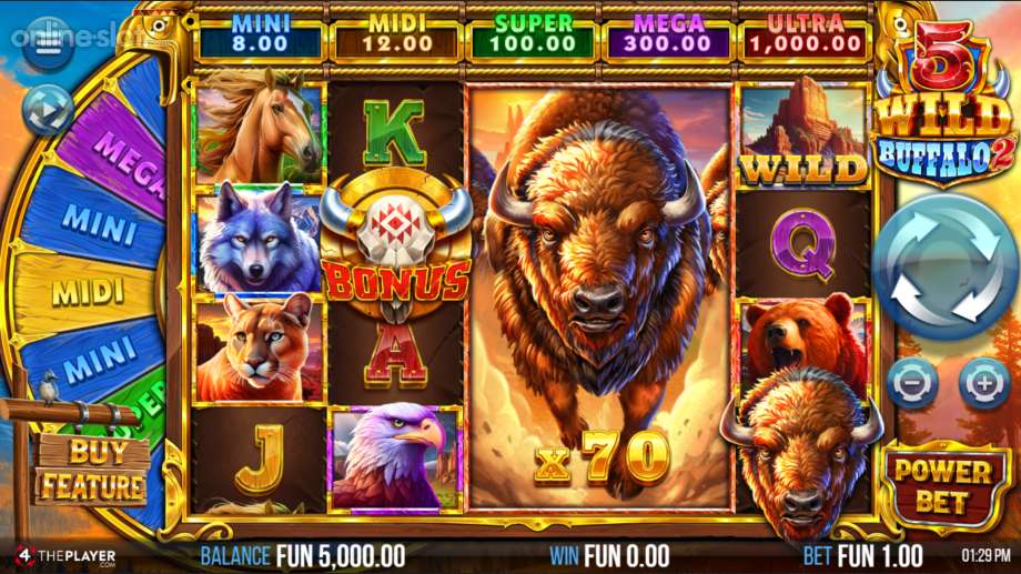 5 wild buffalo 2 slot base game