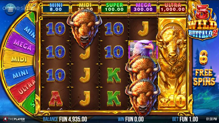 5 wild buffalo 2 slot free spins