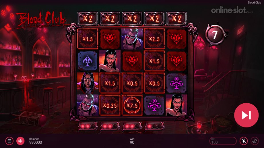 blood club slot free spins