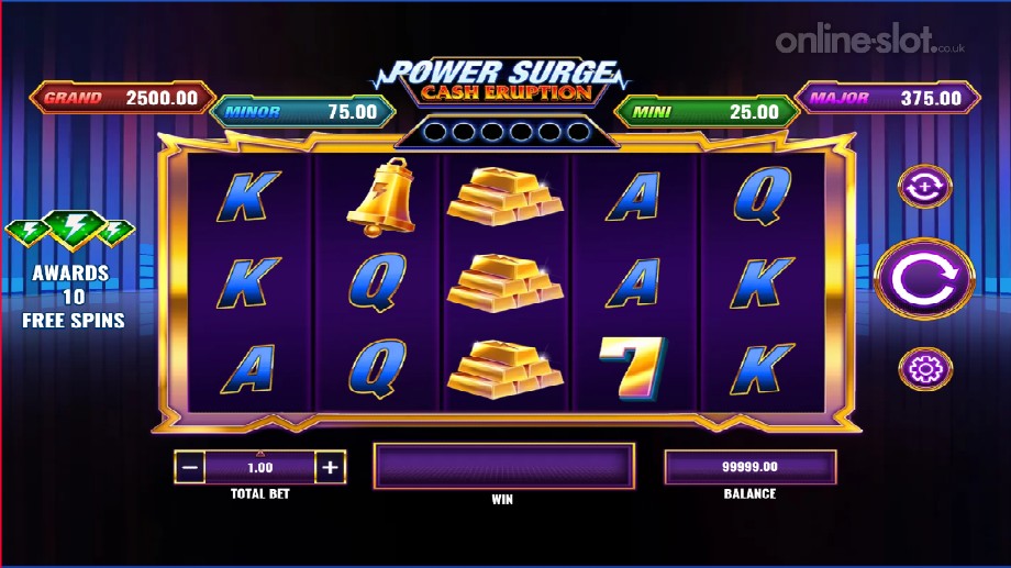 cash eruption power surge slot base game