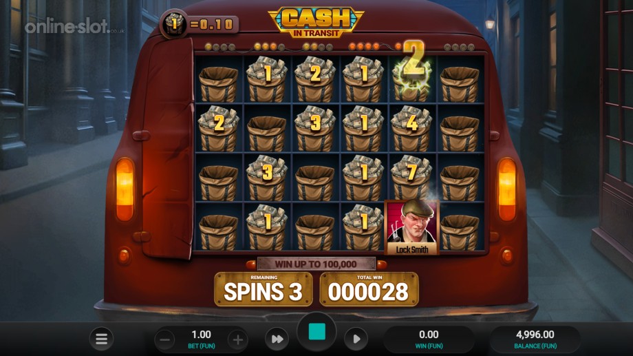 cash in transit slot free spins