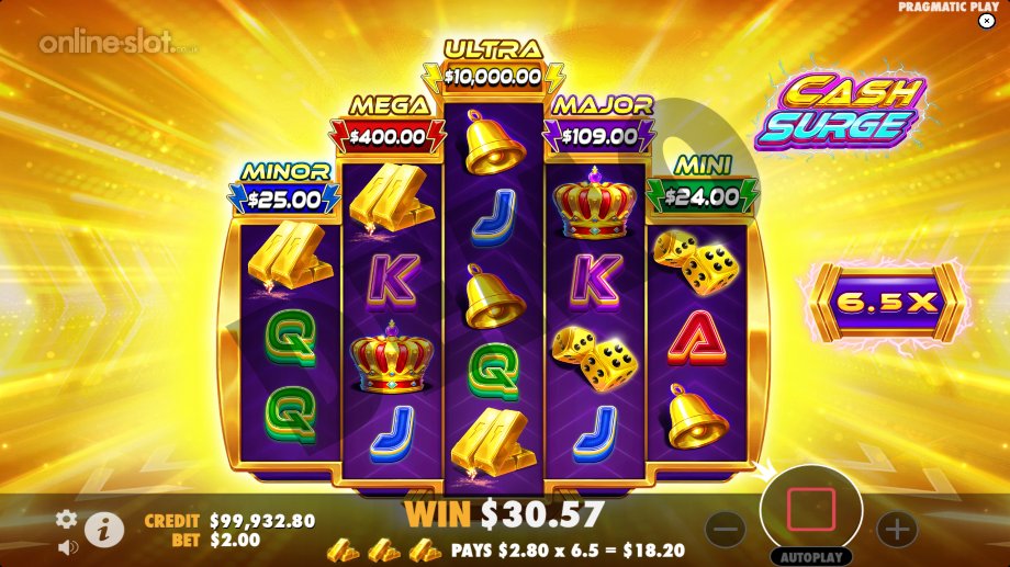 cash surge slot free spins