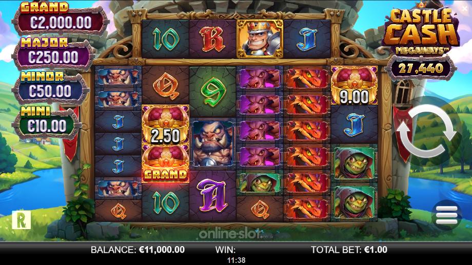 castle cash megaways slot base game