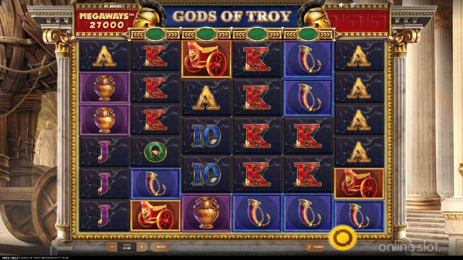 gods of troy megaways slot base game