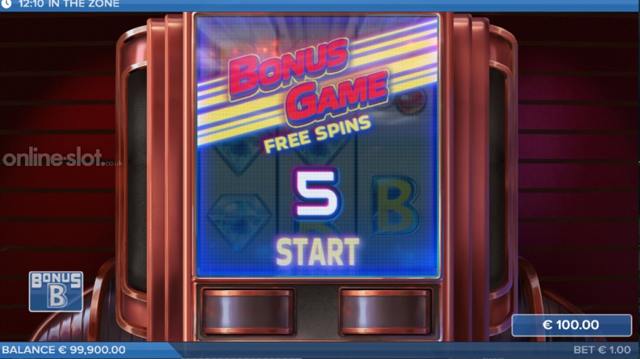 in the zone slot free spins