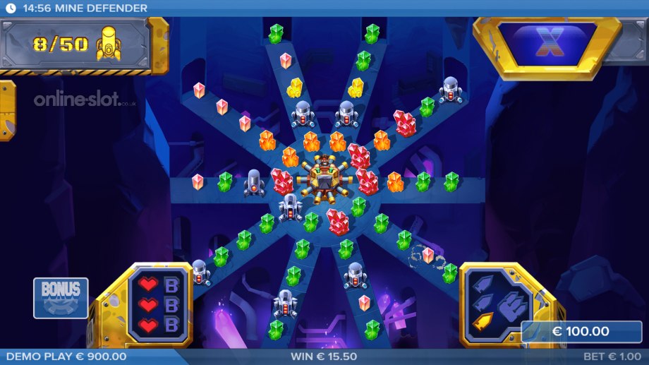 mine defender slot bonus game
