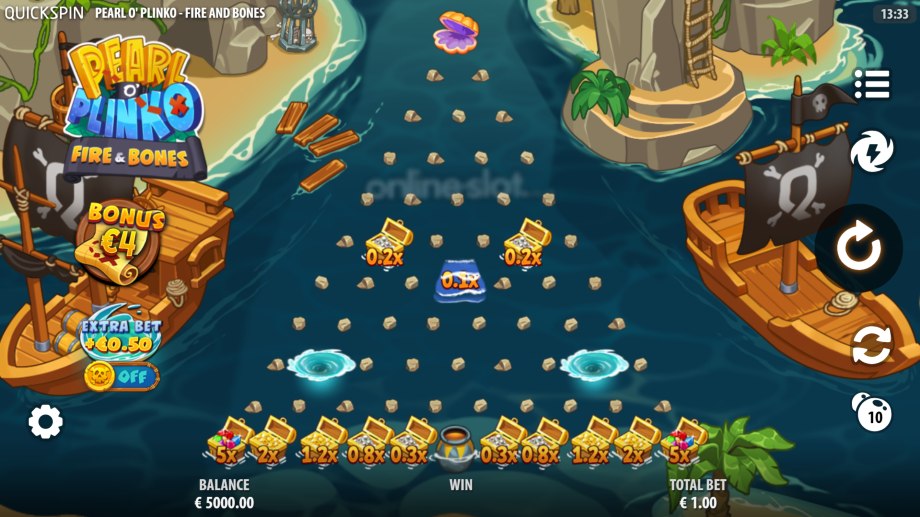 pearl o plinko fire bones slot base game