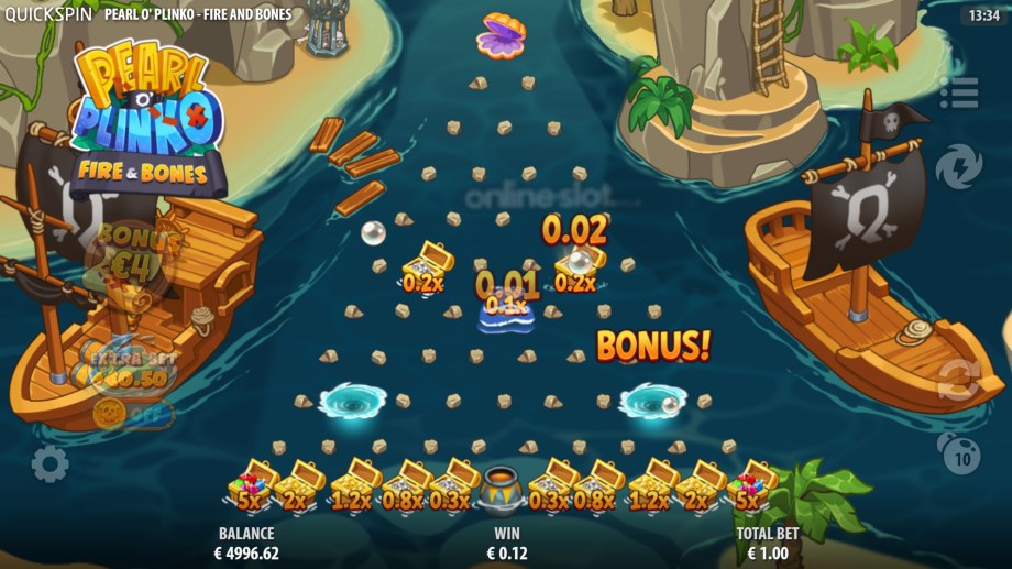 pearl o plinko fire bones slot bonus game