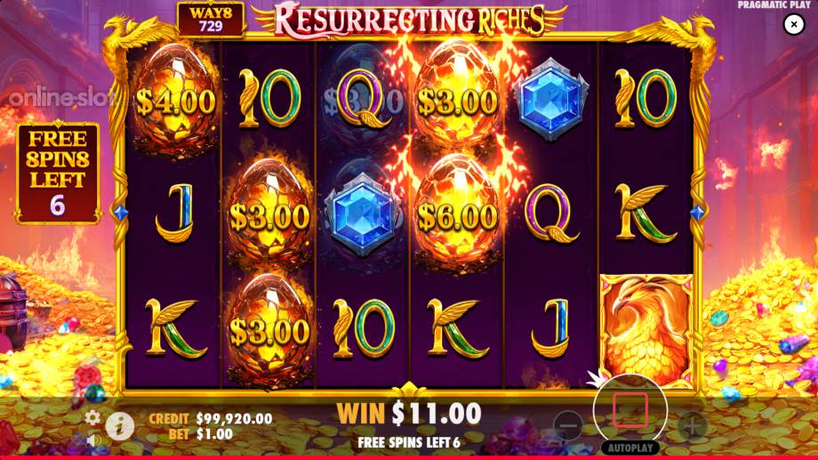 resurrecting riches slot free spins