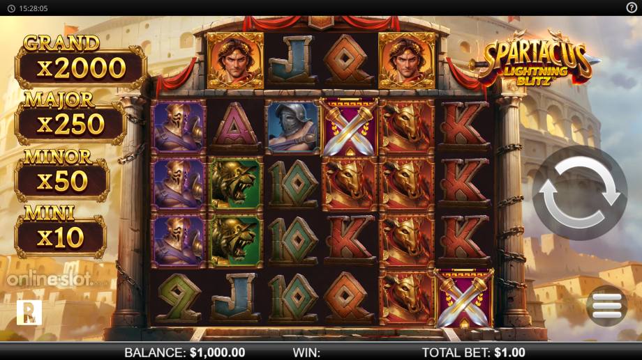spartacus lightning blitz slot base game