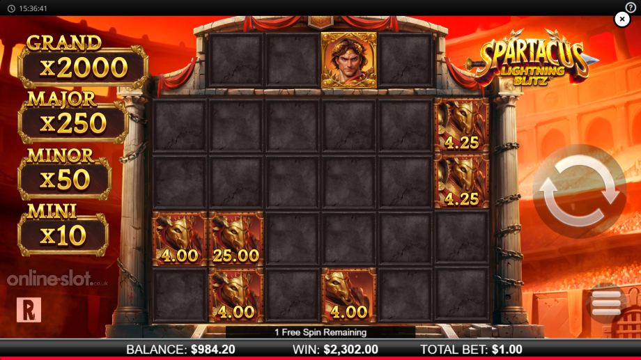 spartacus lightning blitz slot free spins