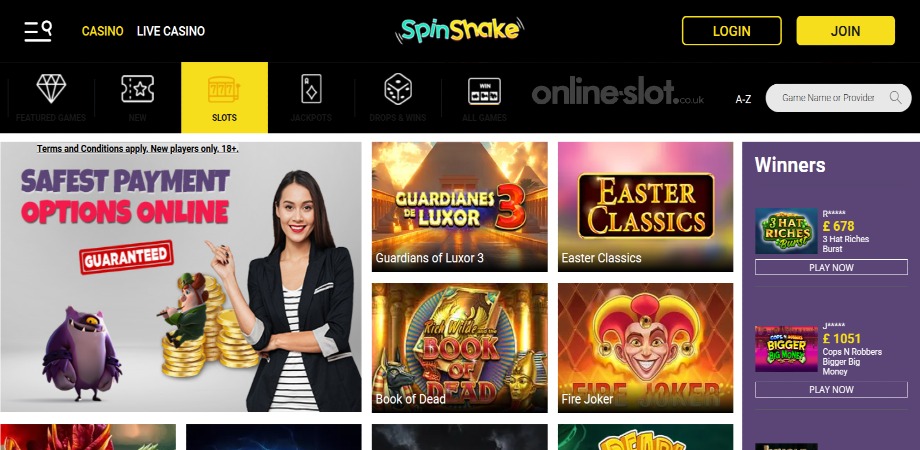 spinshake slots site
