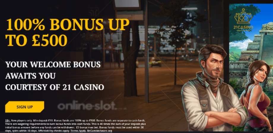 21 casino welcome offer