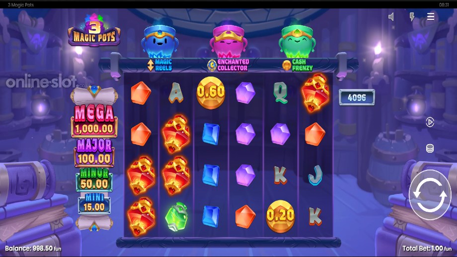 3 magic pots slot base game