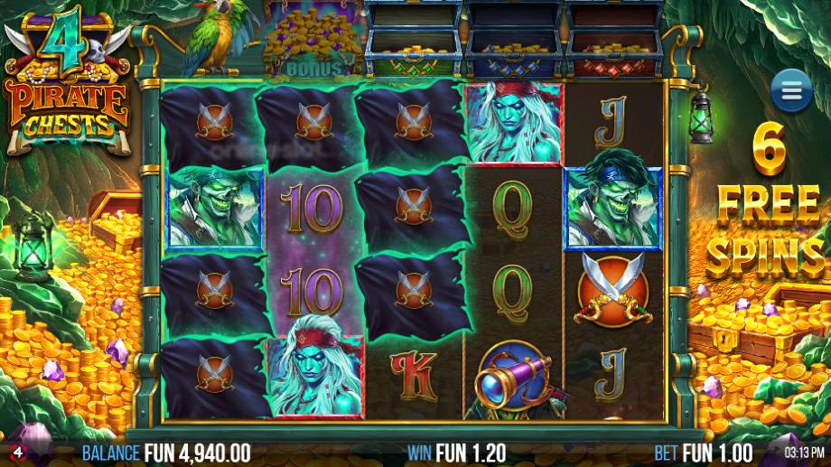 4 pirate chests slot free spins