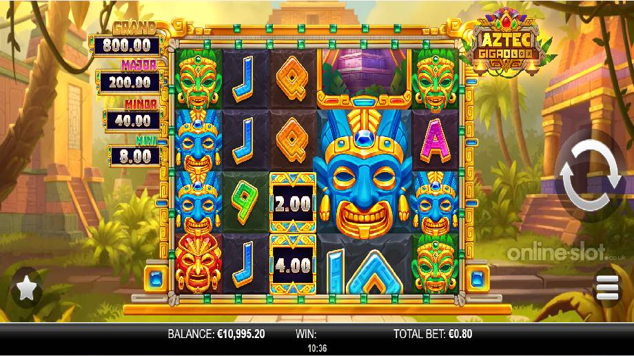 aztec gigablox slot base game