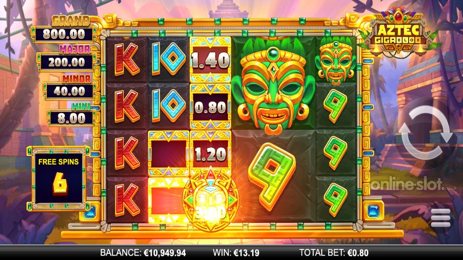 aztec gigablox slot free spins