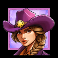 bounty county slot sheriff purple hat symbol