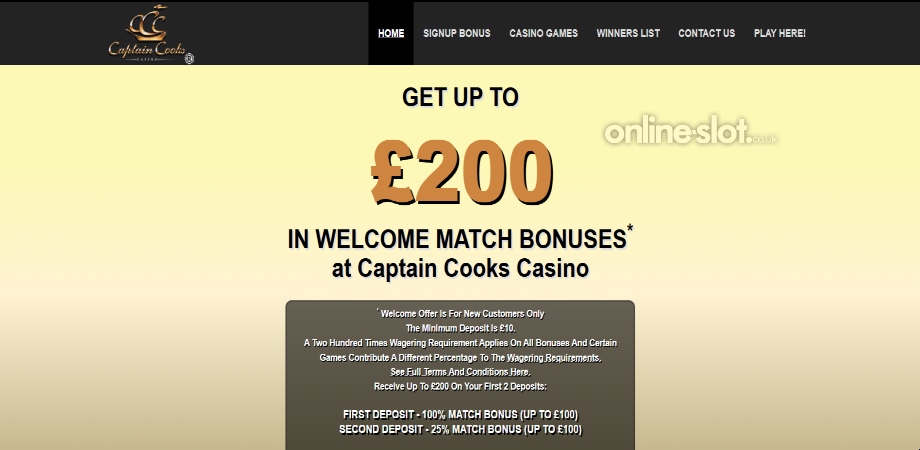 captain cooks casino welcome offer