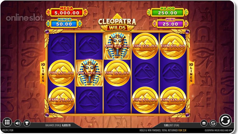 cleopatra wilds hold and win slot hold and win