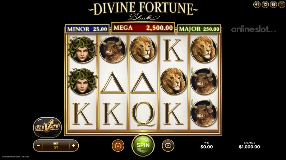 divine fortune black slot base game