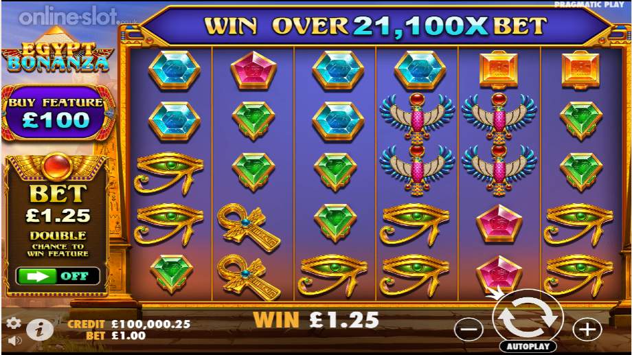 egypt bonanza slot base game