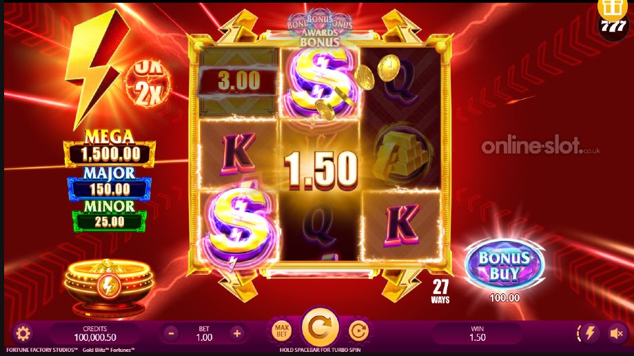gold blitz fortunes slot base game