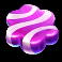 king of sweets purple and white candy symbol