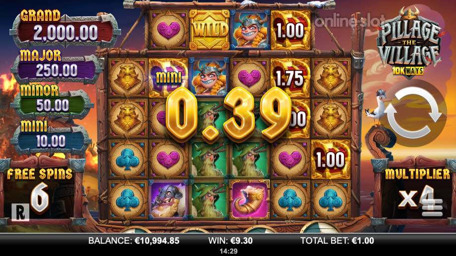 pillage the village 10K ways slot free spins