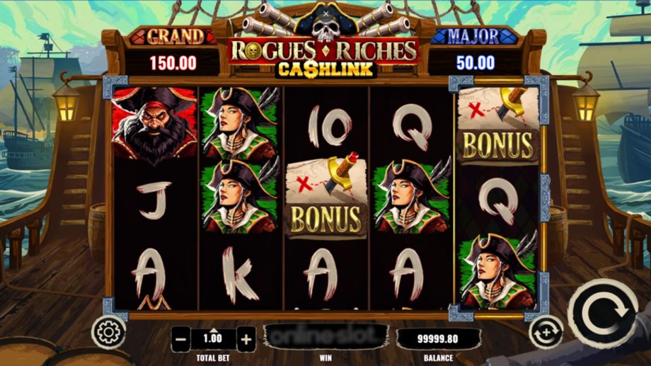 rogues riches cashlink slot base game