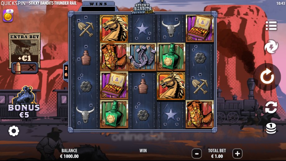 sticky bandits thunder rail slot base game