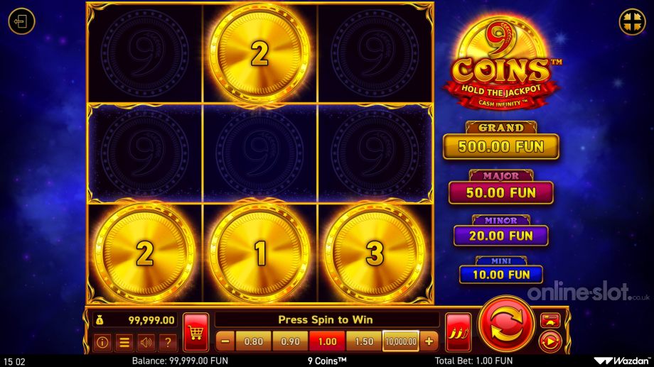 9 coins slot base game