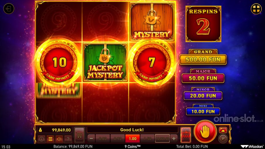 9 coins slot respins