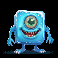 alien invaders one eyed blue alien symbol