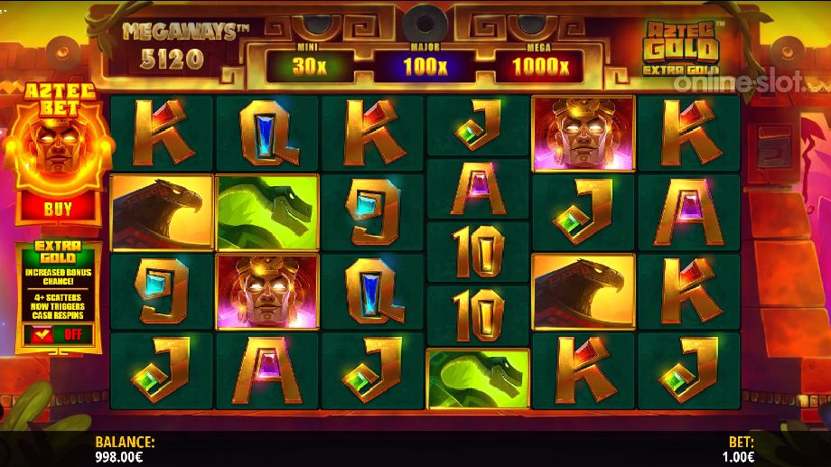 aztec gold extra gold megaways slot base game
