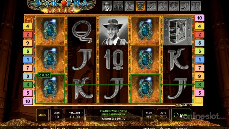 book of ra magic slot free spins