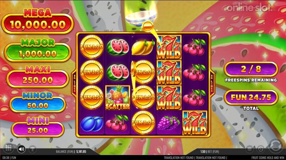 fruit coins hold and win slot free spins