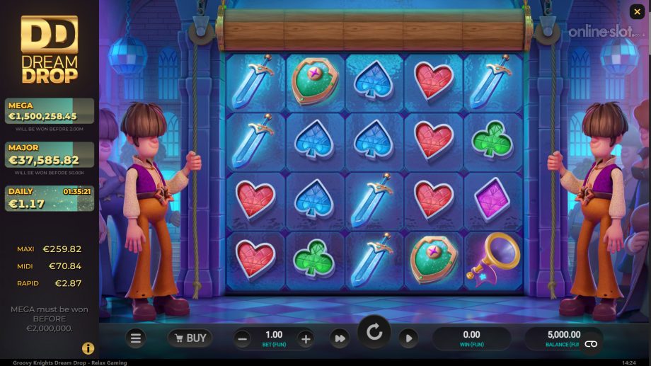 groovy knights dream drop slot base game