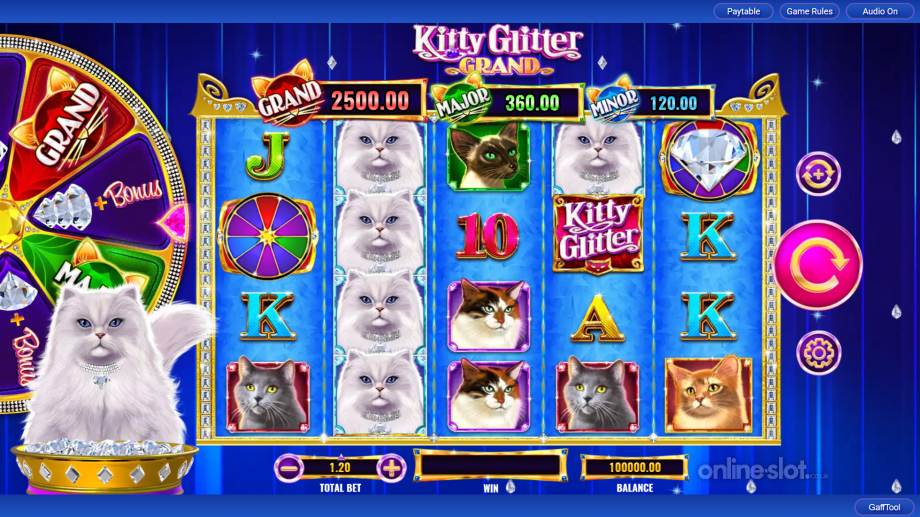kitty glitter grand slot base game