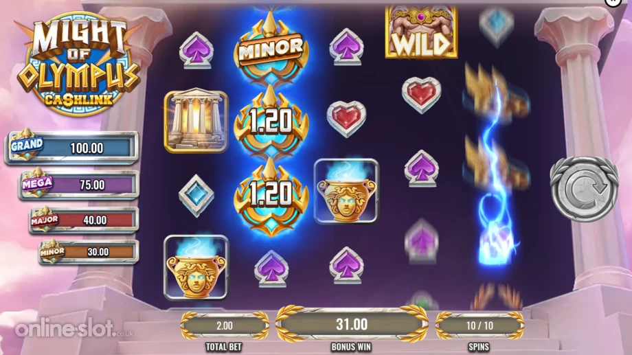 might of olympus slot free spins