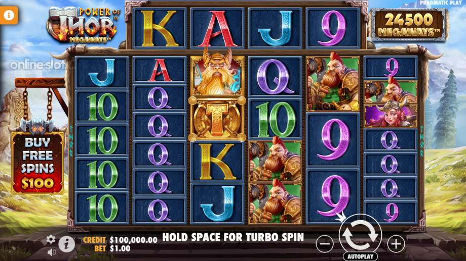 power of thor megaways slot base game